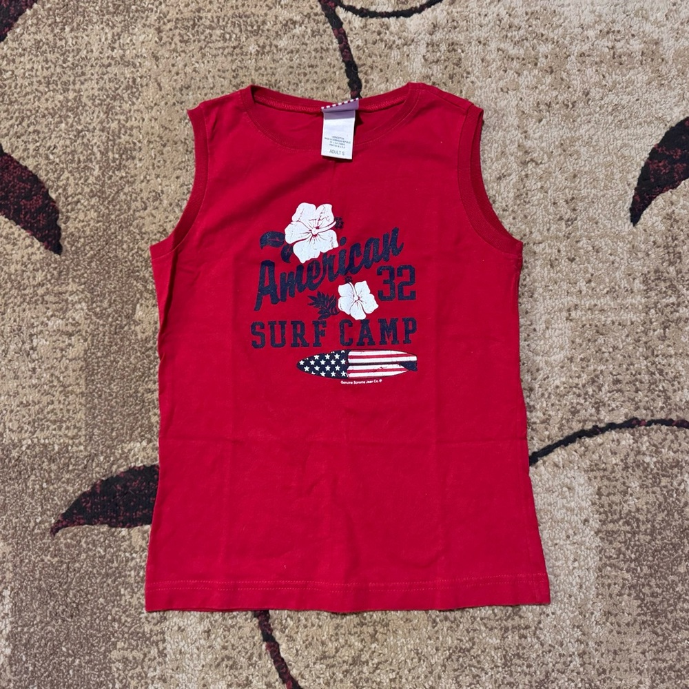 Red Surf Tank Top S